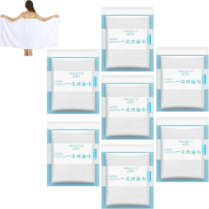 Large Compressed Bath Towels for Travel, Individually Wrapped Disposable Body Towels, Extra Thick Cotton Blend Portable Towel Tablets for Hotel, Camping, Gym, Sauna, Hiking– Reusable,No Lint