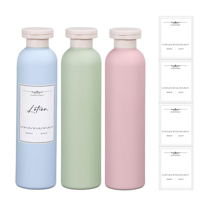 3 PACK Travel Shampoo Bottle, Empty Plastic Squeeze Bottles 6.8oz with Flip Cap, Lotion Container for Toiletries Travel Size Shampoo and Conditioner