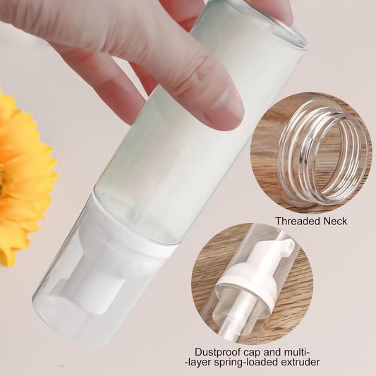 [2Pcs] 2oz Plastic Foam Pump Bottle, Empty Bottle Travel Foaming Dispenser