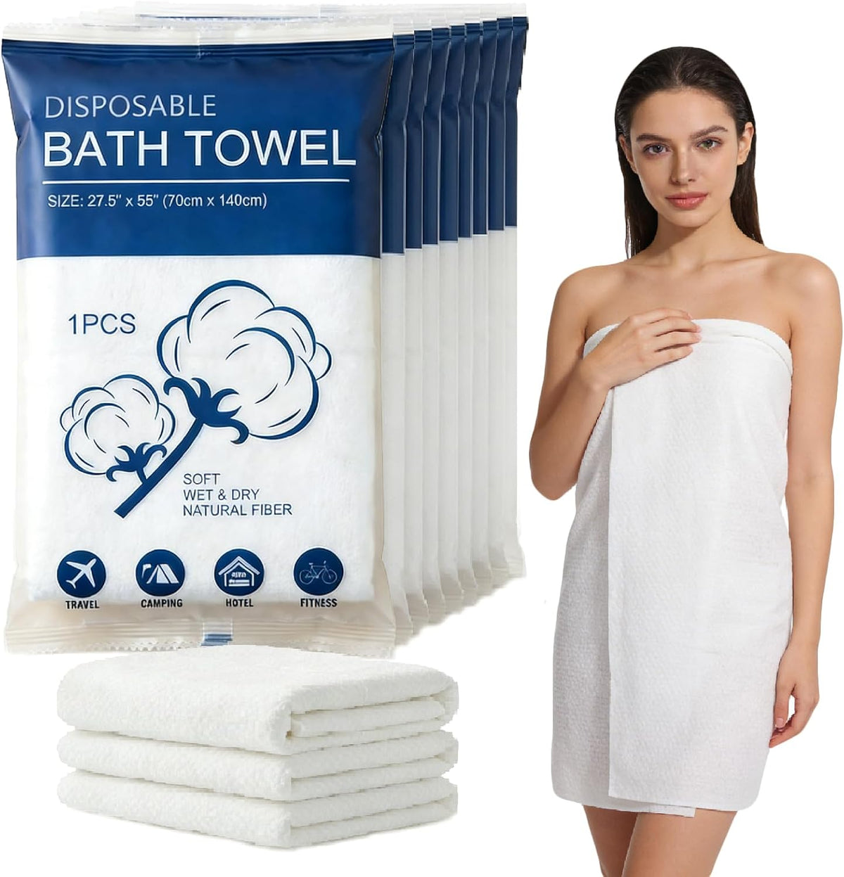 Disposable Bath Towels for Travel Thicken Soft Quick Dry 20 Pack