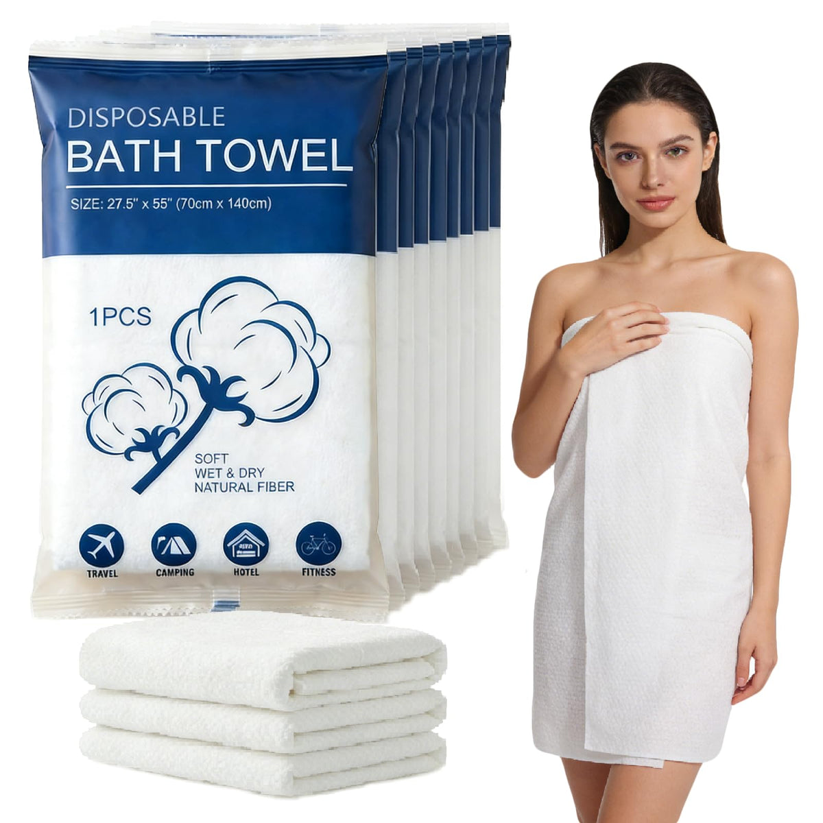 Disposable Bath Towels for Travel Thicken Soft Quick Dry 20 Pack