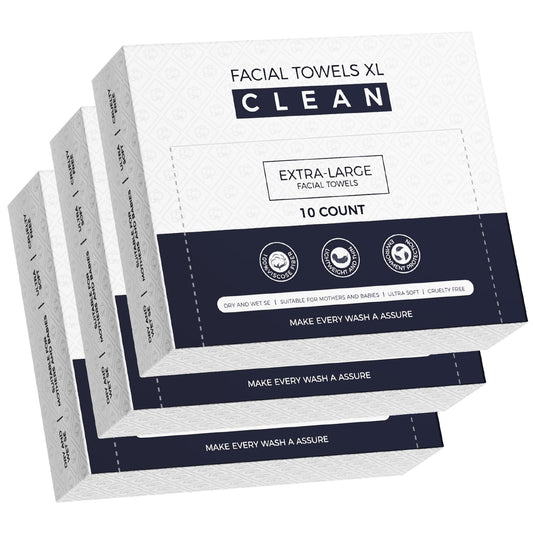 Disposable Face Towels XL,3 Travel Pack Faces Towel, 7.9" x 9.4" Large Face Towelettes Disposable,100% Viscose Fiber Extra Thick Soft Dry Wipes For Sensitive Skin,Makeup Remover,Face's Wipes,30 Count