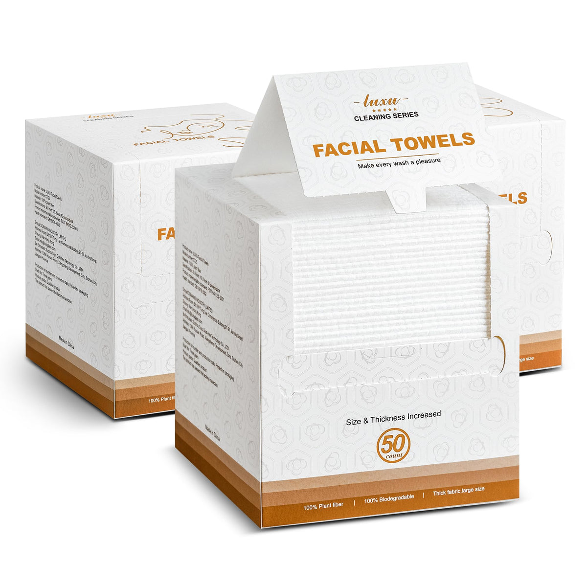 LUXU Face Towels,Ultra‑Soft Facial Towels,Extra Thick Disposable Face Towel
