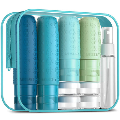 Mrsdry Travel Size Toiletries, TSA Approved Silicone Travel Containers for Toiletries, Leak Proof Refillable Liqus Shampoo And Conditioner travel Essentials toiletry Bottles (18 Pack)
