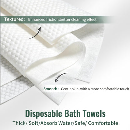 25 Pack Disposable Bath Towels, 55" x 27.5" Ultra Soft Travel Towels Bulk