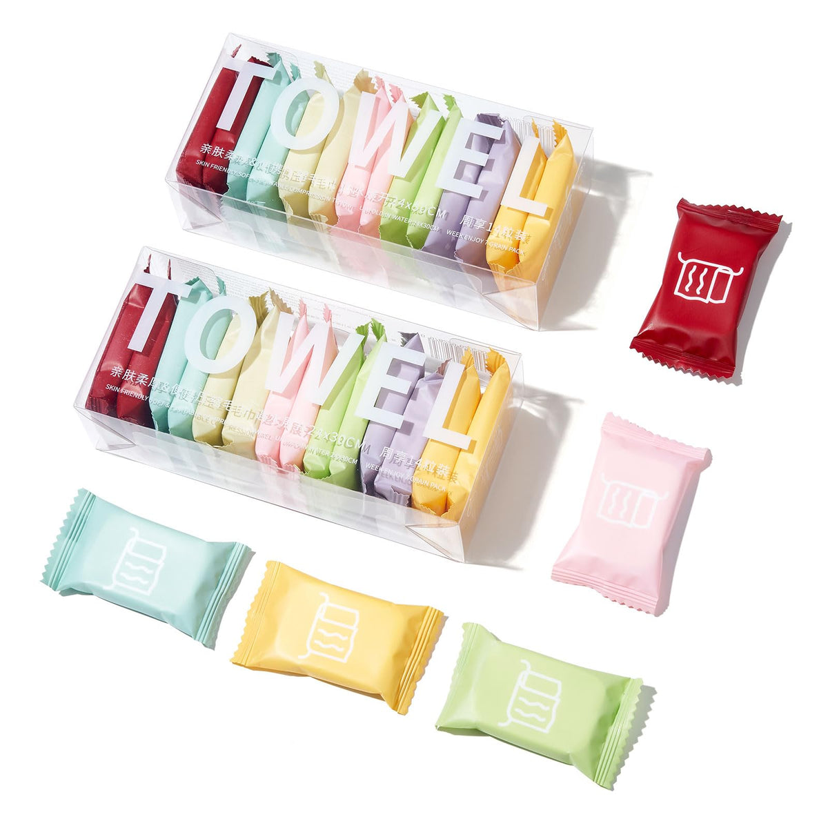 QIUTIMIY 56PCS Disposable Compressed Towels Tablet for Travel Wash Cloth Disposable Washcloths Portable Face Towels Super Absorbent