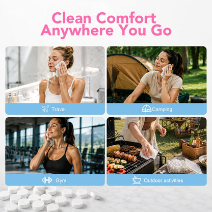 GLIMGLINT 100 Pcs Compressed Towels, Mini Disposable Face Towels Tablets