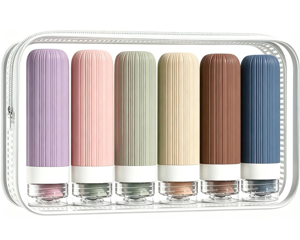 18Pack Travel Bottles for Toiletries TSA Approved Silicone Travel Containers for Toiletries, Leak Proof Refillable Liqus Shampoo And Conditioner travel Essentials toiletry Bottles (BPA Free)