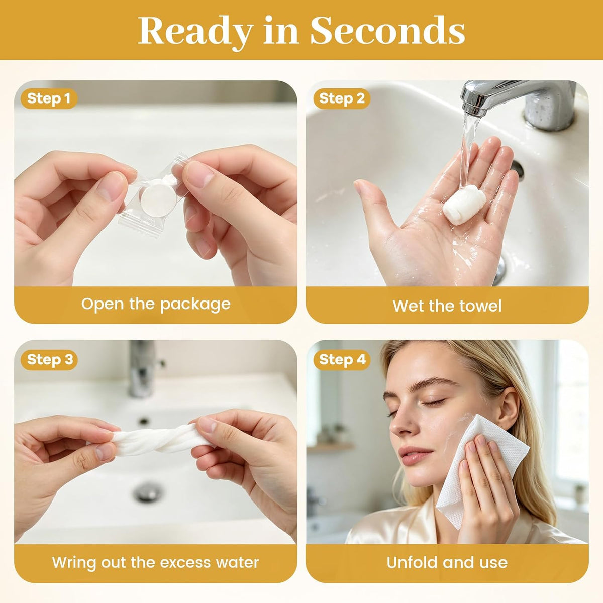 100 PCS Mini Disposable Portable Face Compressed Towel