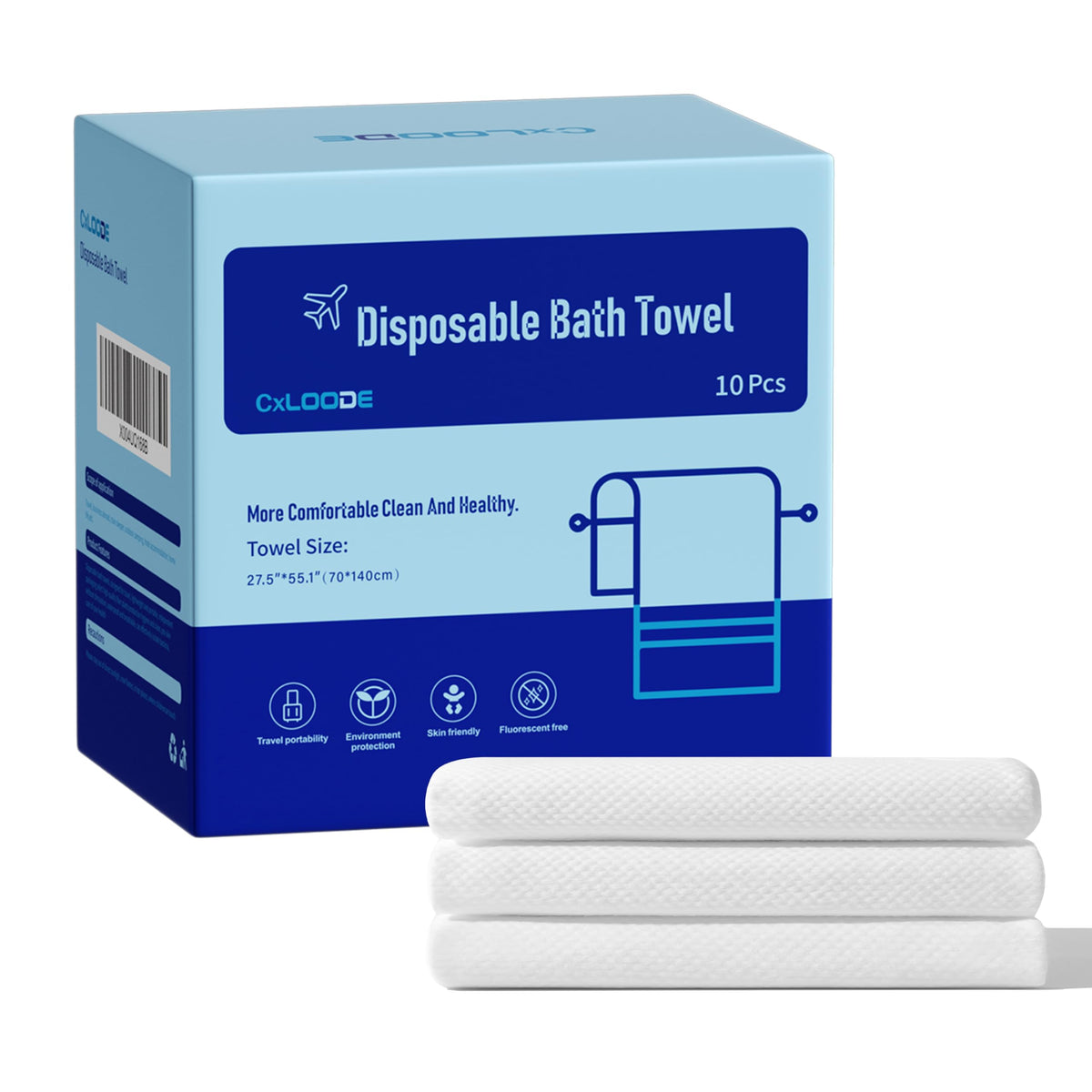 5 Pcs Disposable Bath Towels for Travel Larger And Thicker, 55.1 x 27.5"