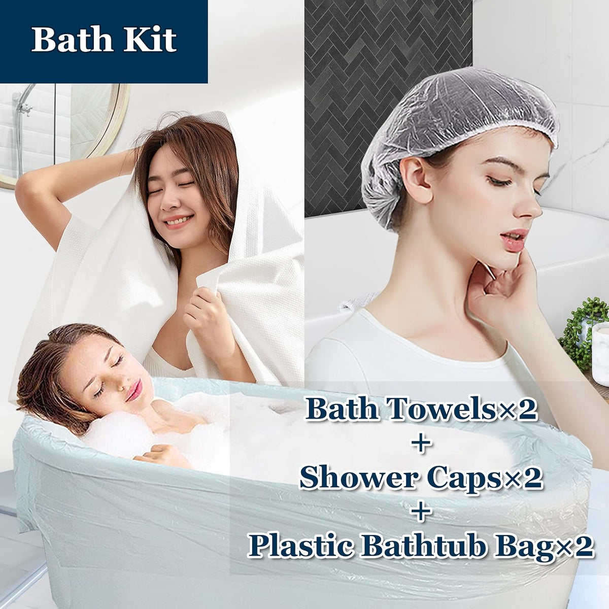 Extguds Disposable Travel Set: Bed Sheet×1+Duvet Cover×1+Pillow case×2+Bath Towels×2+Shower Caps×2+Plastic Bathtub Bag×2+Toilet Seat Covers×2+Compression face Towel×8+Toothbrushes×2+Slippers×2