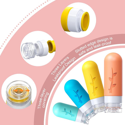 18pack Travel Bottles for Toiletries:Silicone TSA Approved-Containers for Toiletries,Leak Proof Refillable Liqus Shampoo And Conditioner Essentials toiletry Bottles