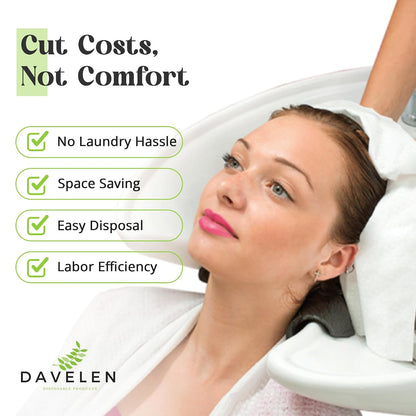 DAVELEN Disposable Large Luxury Towels (50-Count) Spa and Salon Quality Softness for Guests, Clients | Hair, Face, Body Use | Luxurious Comfort, Ecofriendly (050, 32x16 inches)