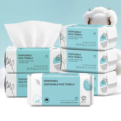 Face Towels, Disposable Face Towel 100 Count, Makeup Remover Dry Wipes, Soft Cotton Dry Wipes Facial Cloths Towelettes for Washing and Drying, Facial Tissue for Cleansing, Skincare