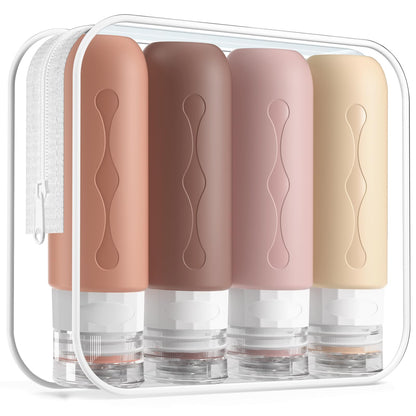 Gemice Travel Bottles for Toiletries, Tsa Approved, Travel Size Containers, BPA Free Leak Proof Tubs Refillable Liquid Accessories for Cometic Shampoo and Lotion Soap