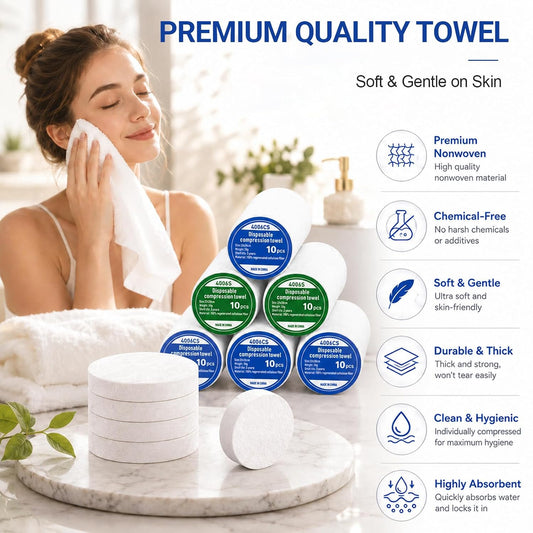 80PCS Hot Towel Dispenser Refills, Disposable Face Towel for Smart Facial Towel Warmers, Compatible with Hot Face Towel Heater Machine, Soft Compressed Towels for Spa, Cleansing and Makeup Remover