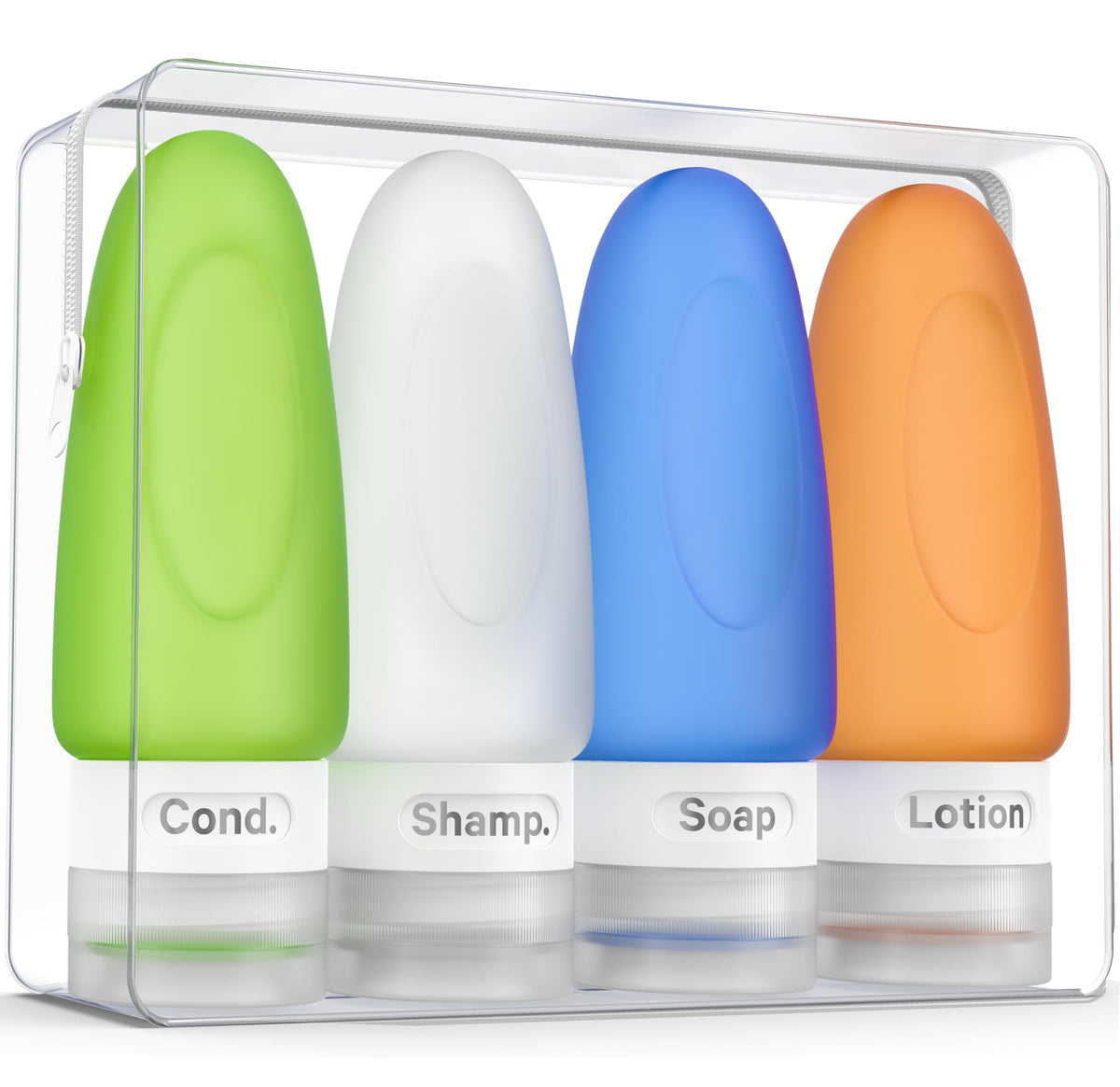 Travel Pouches for Toiletries, 13 Pack TSA Approved Refillable Travel Liquid Pouches, Flat Travel Bottles for Toiletries, Reusable 3oz Portable Containers with Funnel, Labels & Clear Carry On Bag