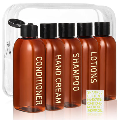 5 Pack Travel Bottles for Toiletries, 3.4oz TSA Approved Travel Containers
