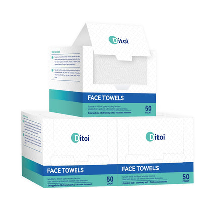 Ditoi Disposable Face Towels XXL, Soft Deep-Cleansing Face cloths,50 Count
