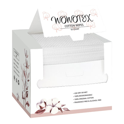 WOWOTEX Travel Size Disposable Face Towels, Ultra Soft Dry Wipes, 30 Count