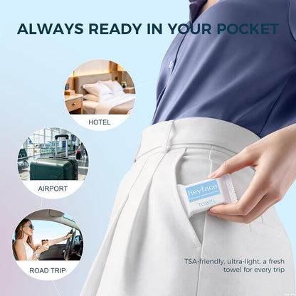Compressed Towels Tablets for Travel, 50 PCS, Disposable Washcloths