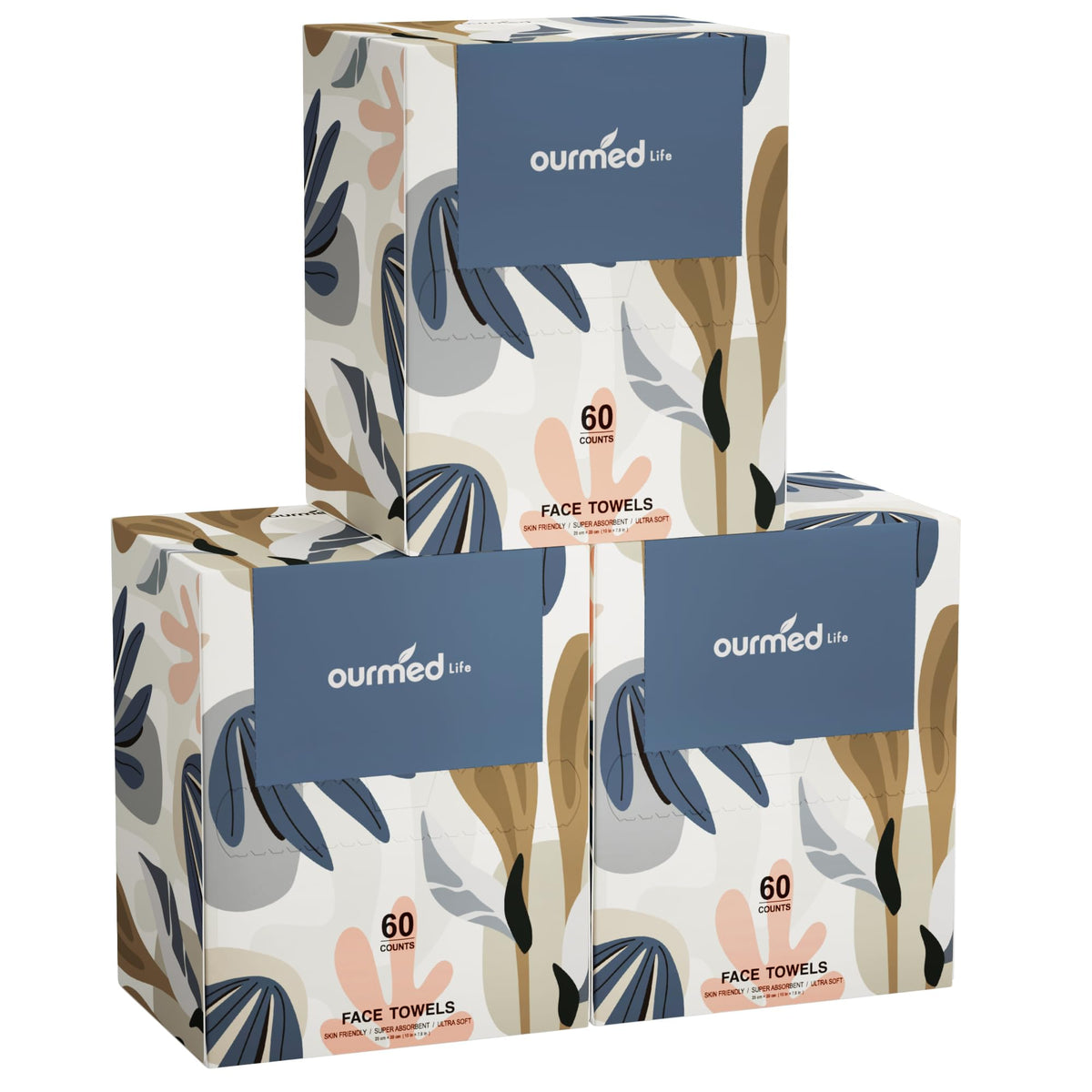 Ourmed Life Disposable Face Towels XL, Ultra Soft & Absorbent, 50 Count