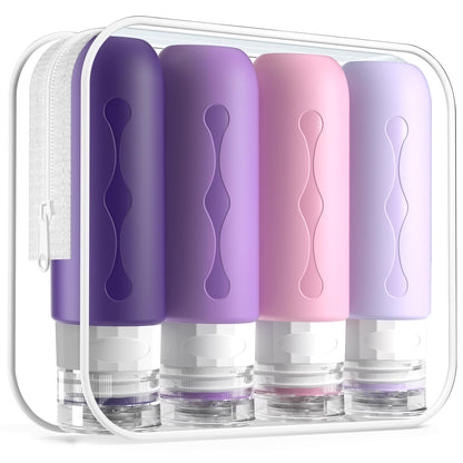 Gemice Travel Bottles for Toiletries, Tsa Approved, Travel Size Containers, BPA Free Leak Proof Tubs Refillable Liquid Accessories for Cometic Shampoo and Lotion Soap