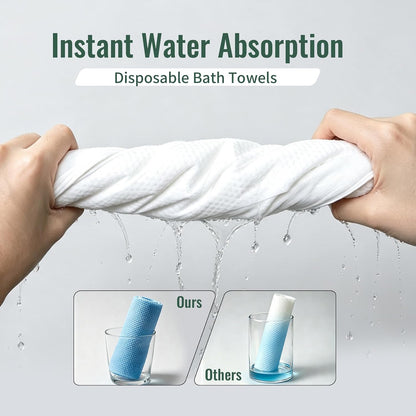 25 Pack Disposable Bath Towels, 55" x 27.5" Ultra Soft Travel Towels Bulk