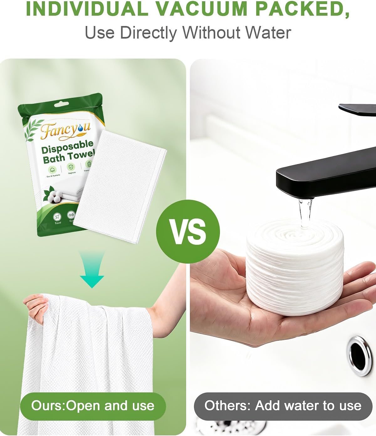10 Pack Disposable Bath Towels Travel Towel for Body 55" x 27.5"