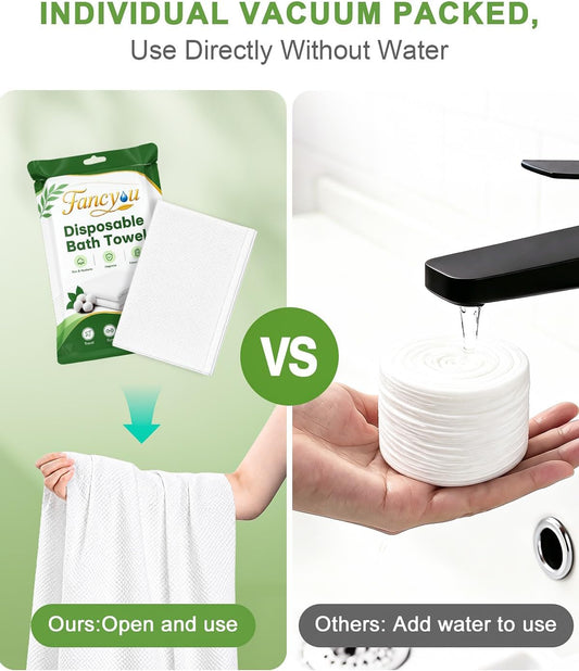 10 Pack Disposable Bath Towels Travel Towel for Body 55" x 27.5"