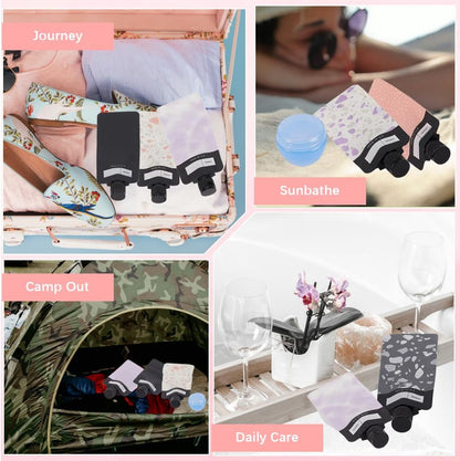 GORGECRAFT 15Pcs Liquid Travel Pouches Plastic Portable Refillable Leak Proof Empty Squeeze Makeup Toiletries Packing Pouch Containers Stand Up Bottles for Lotion Face Cream Shampoo Hand Soapner