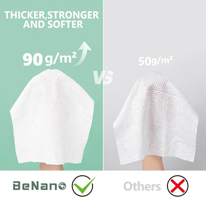 Benano 11.8x9.4 in Compressed Face Towels | Disposable Washcloths, 22 Pcs