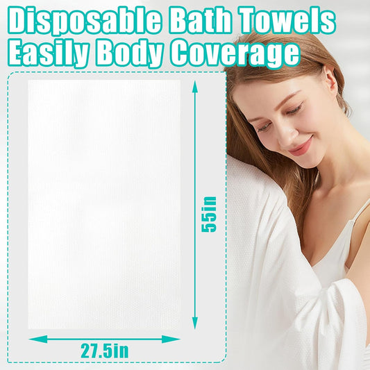 10 Pack Disposable Bath Towels 55''X27.5'', Ultra Soft Travel Towels