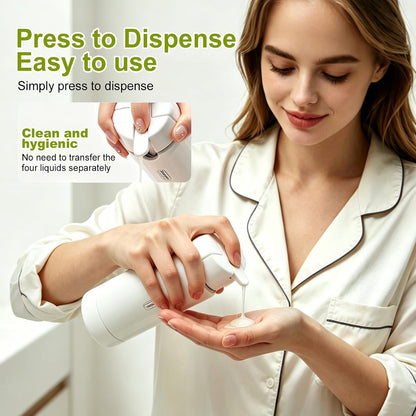 4-in-1 Travel Dispenser Bottle, TSA Approved Leakproof Set(Green)