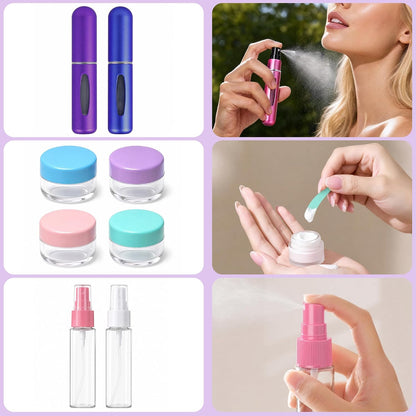 24 Pack Travel Bottles for Toiletries -TSA Approved, Leak Proof Silicone