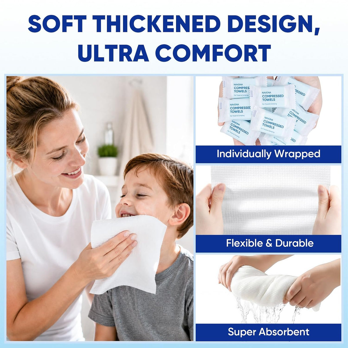 48PCS Disposable Washcloths and Face Towels,(11.5" x10") Compressed Towels