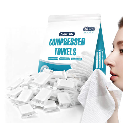 200 PCS Compressed Towels, Extra Thick Disposable Face Towel Tablets, Portable Bulk Compressed Coin Tissues for Home, Travel, Camping, Outdoor Sports