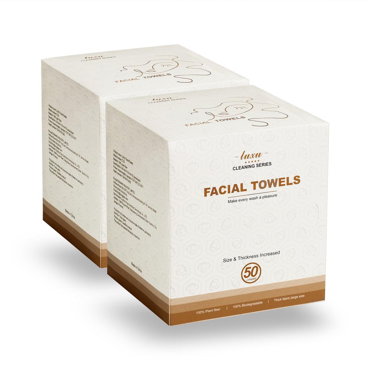 LUXU Face Towels,Ultra‑Soft Facial Towels,Extra Thick Disposable Face Towel