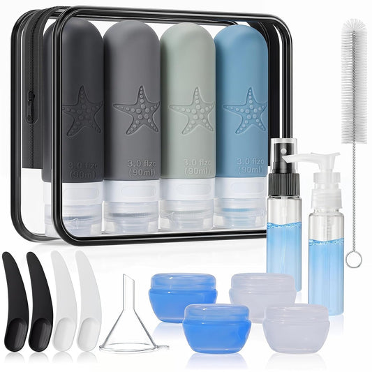 18 Pack Travel Bottles for Toiletries, Leak Proof, TSA Approved 3oz