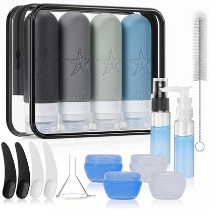 18 Pack Travel Bottles for Toiletries, Leak Proof, TSA Approved 3oz