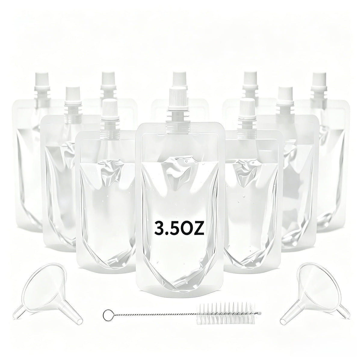 Clear Plastic Juice Bags, 50ml/1.7 oz，100 Pack Reusable Squeeze Pouches