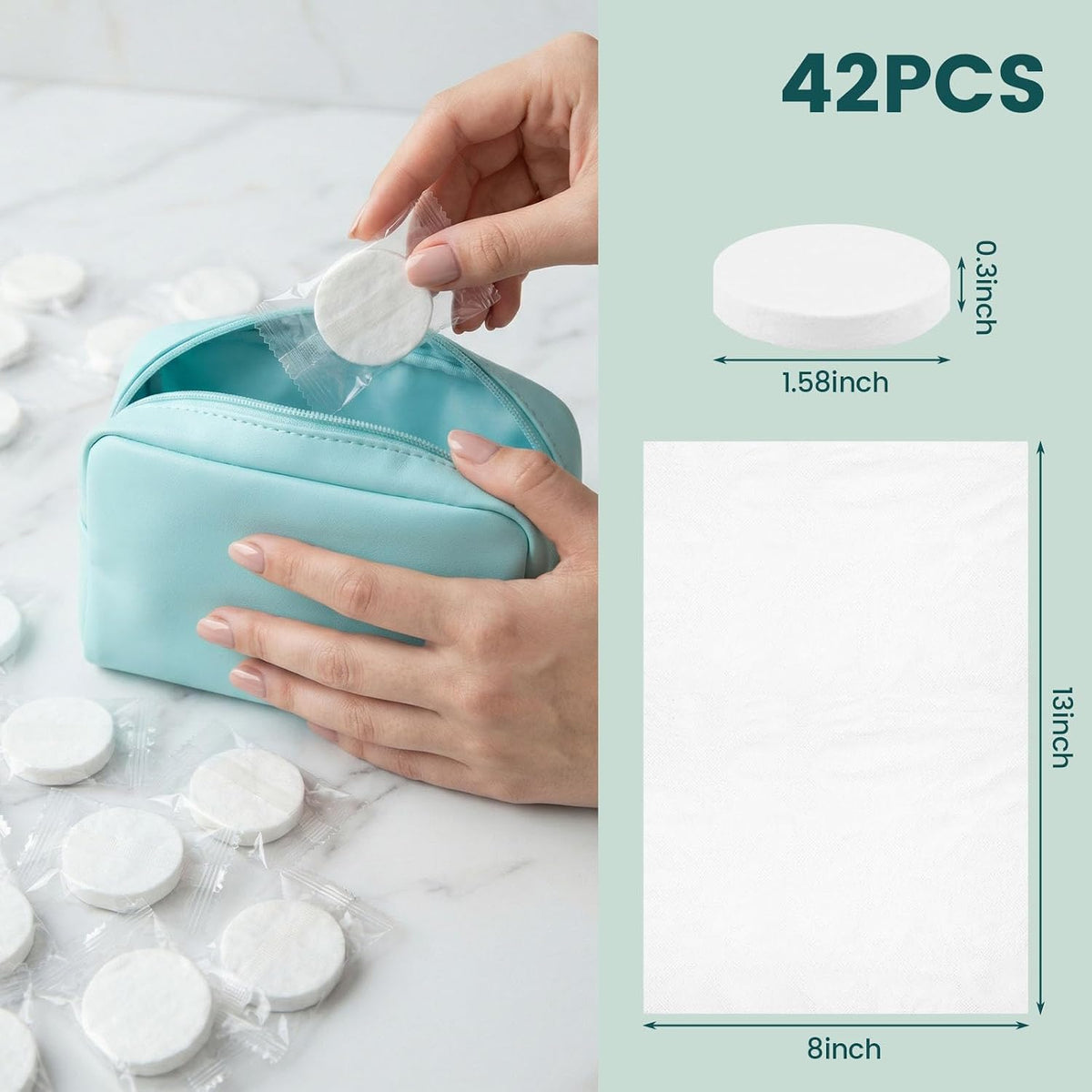 MCPINKY 42 PCS Disposable Face Towels, Compressed Towels