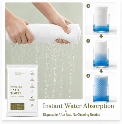 6 Pack Disposable Bath Towels for Travel 55" x 27.5" Large Individually Wrapped Travel Towel, Disposable Dry Body Towels Bulk for Shower Camping Hotel Bathroom Gym Hiking Family Vacation