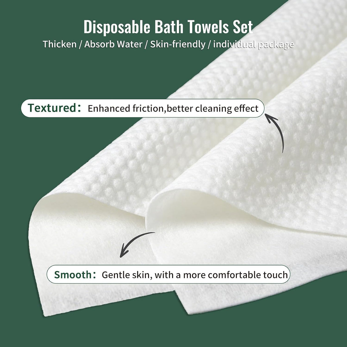 Disposable Towels Bundle, 1 Bath Towel with 1 Hand Towel, 10 Sets