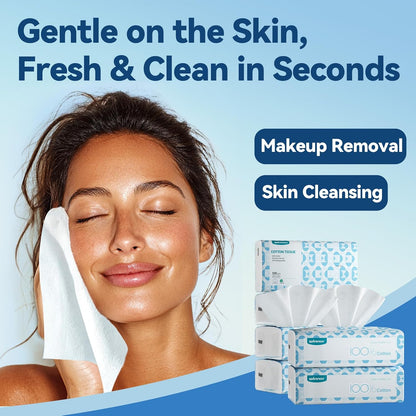 Winner Disposable Face Towels, 100% Cotton, 300 Count (Pack of 3)