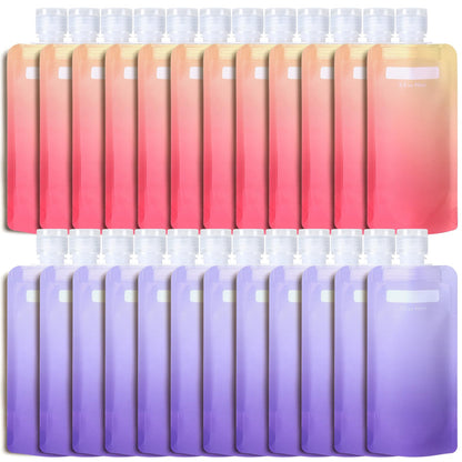 PACKISM 12 Pack Travel Pouches for Toiletries - 90ml 3 oz Liquid Containers