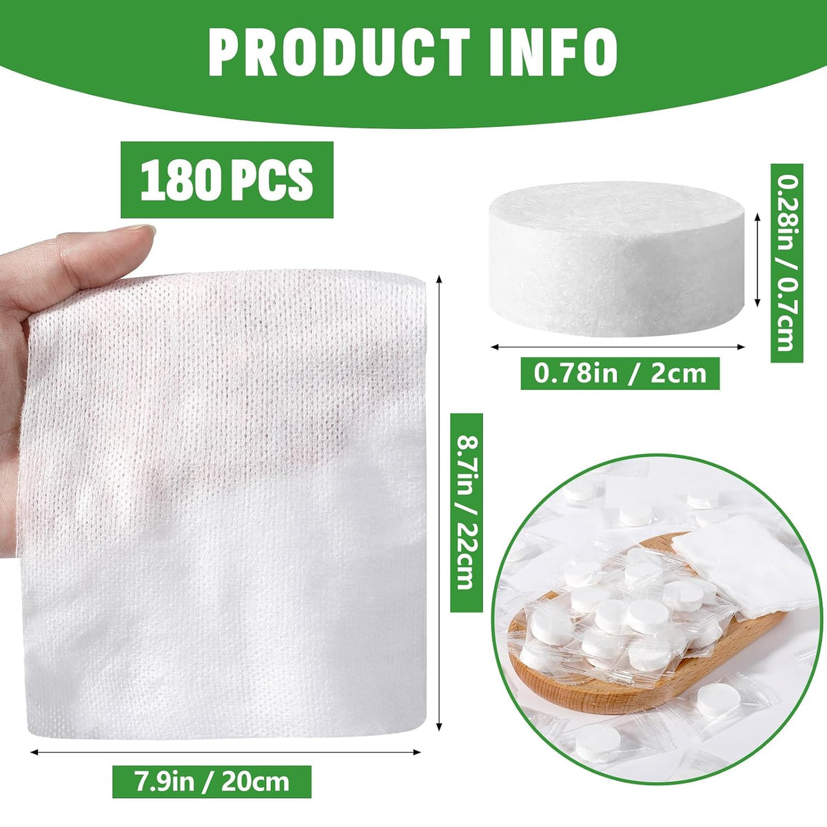 180 Pcs Compressed Towel, Mini Compressed Towel Tablets, Camping Towel