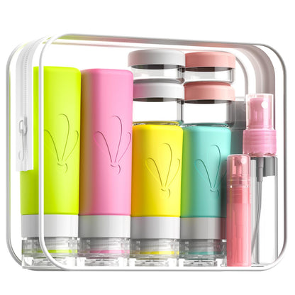 INSFIT 17 Pack Travel Bottles for Toiletries, TSA Approved 3oz 2oz Travel Size Toiletries, BPA Free Leak Proof Squeezable Silicone Tubes Travel Essentials for Shampoo Conditioner Lotion Soap