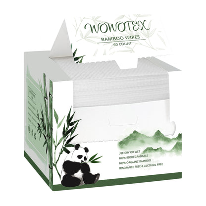 WOWOTEX Travel Size Disposable Face Towels, Ultra Soft Dry Wipes, 30 Count