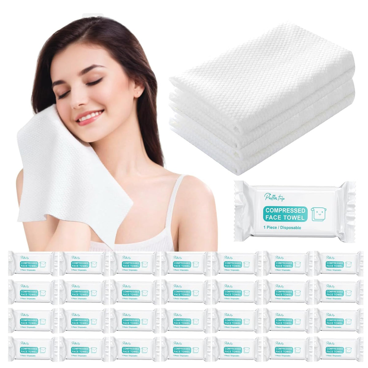 Disposable Compressed Face Towels 28PCS 15''x10'' Large Thick Coin Tissue